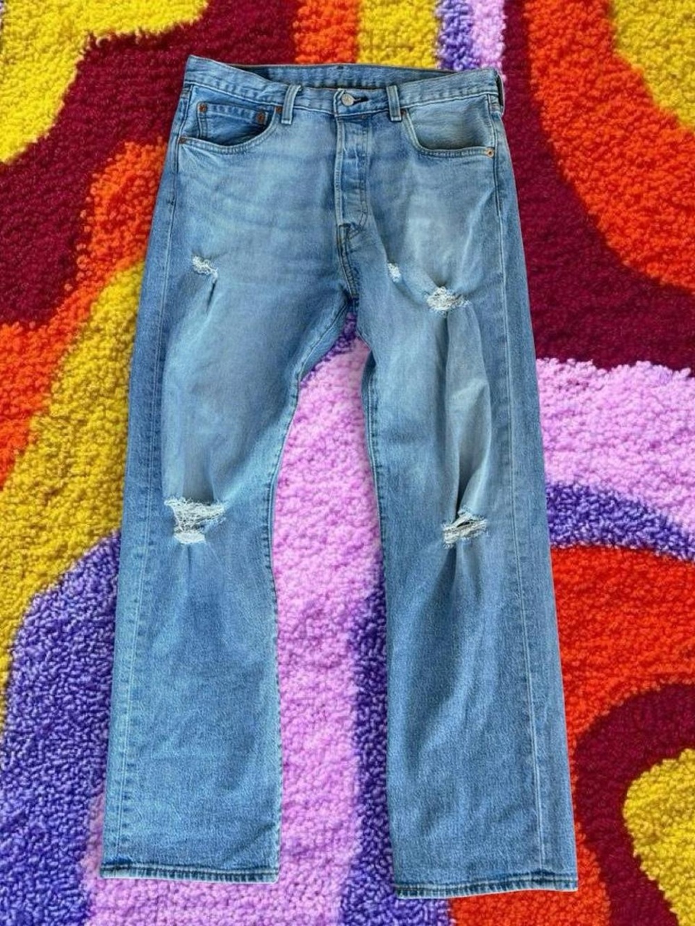 Levi’s Men’s 501 93 Distressed Straight Jeans